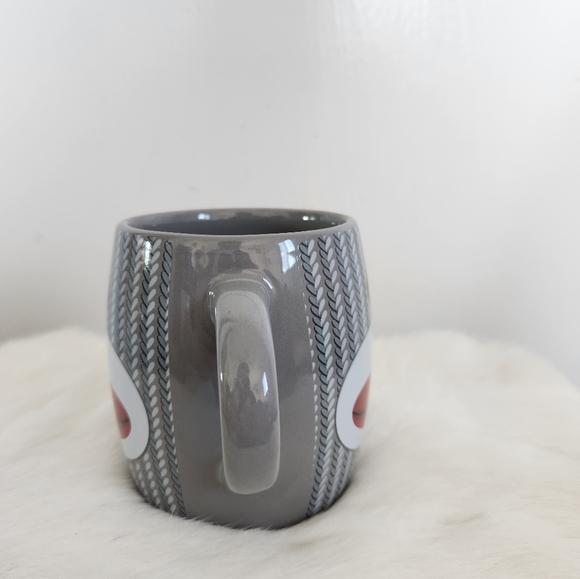 Galerie Double-Sided Gray Sock Monkey Ceramic Teacup Coffee Mug with Handle - Picture 4 of 6